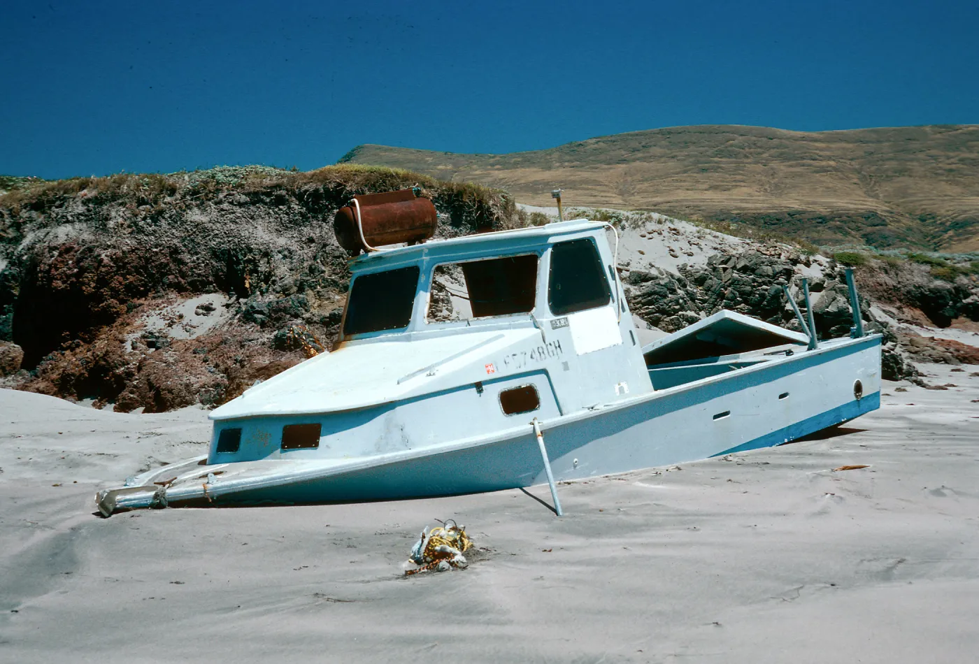 shipwreck, West end of Forneys Cove, Santa Cruz Island
