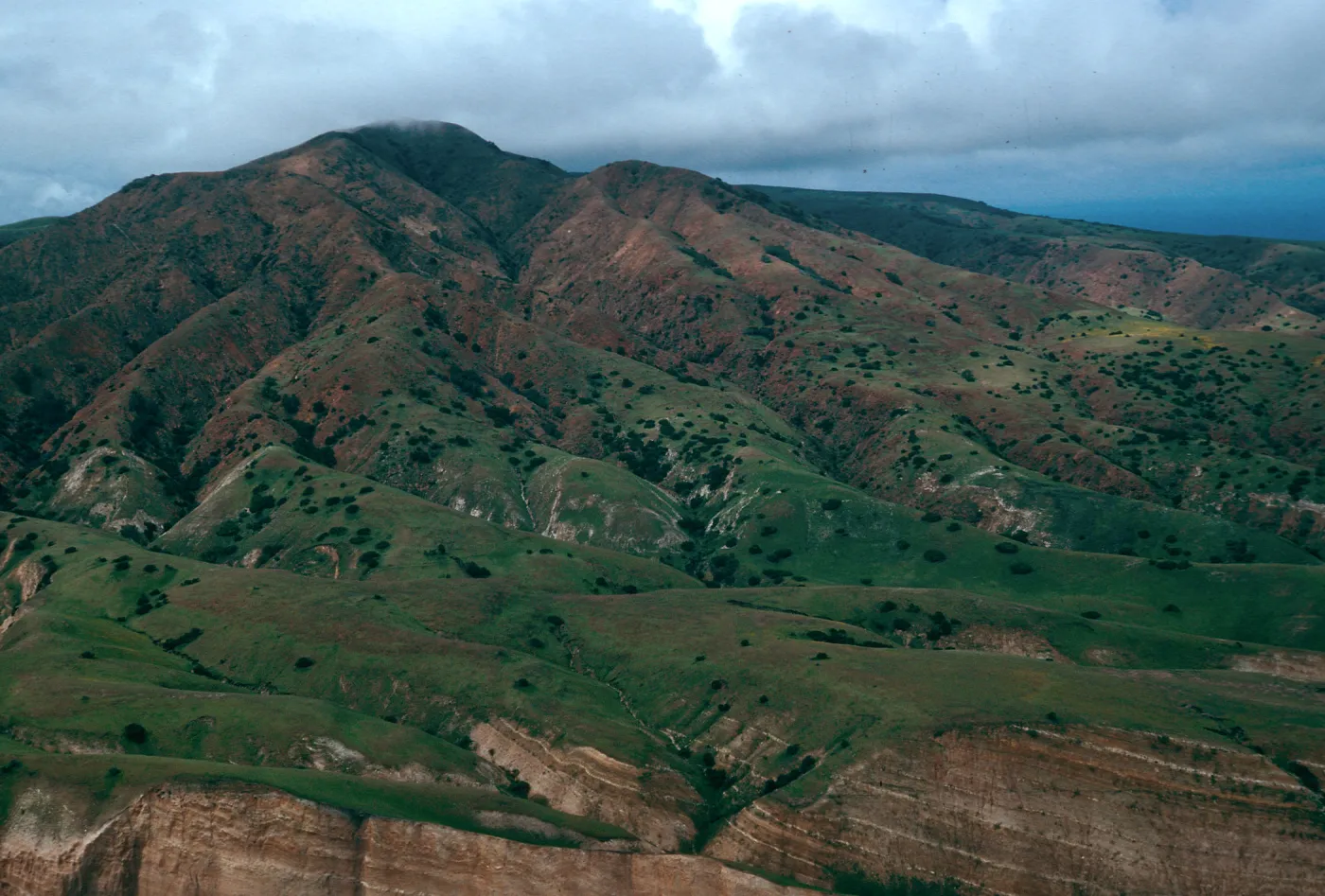 Southeast end, looking toward El Montanon, Santa Cruz Island
