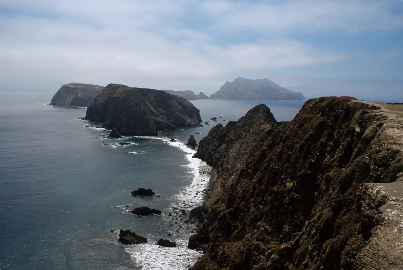 view of West Anacapa & Middle Anacapa from Inspiration Point, East Anacapa Island