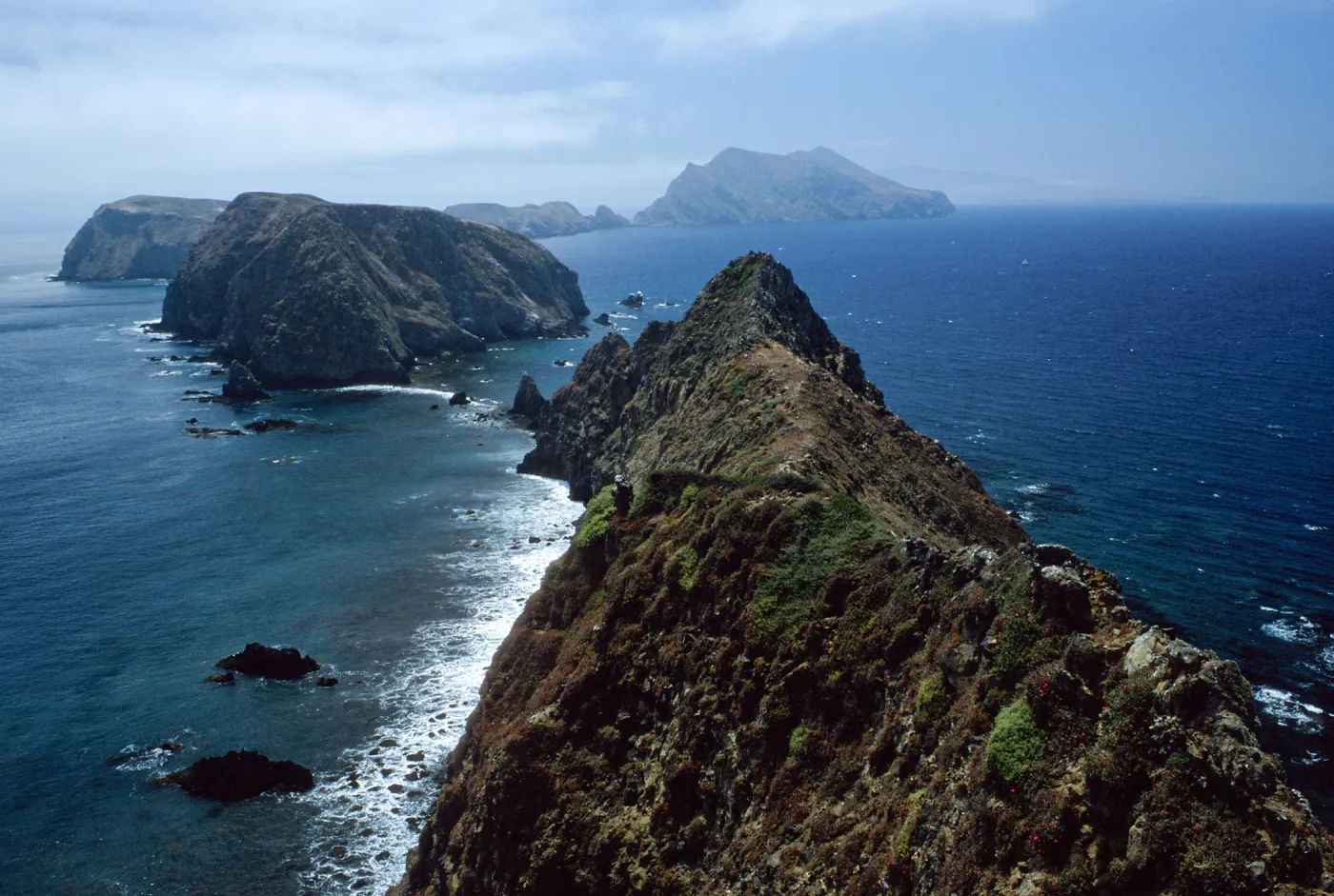 view of West Anacapa & Middle Anacapa from Inspiration Point, East Anacapa Island