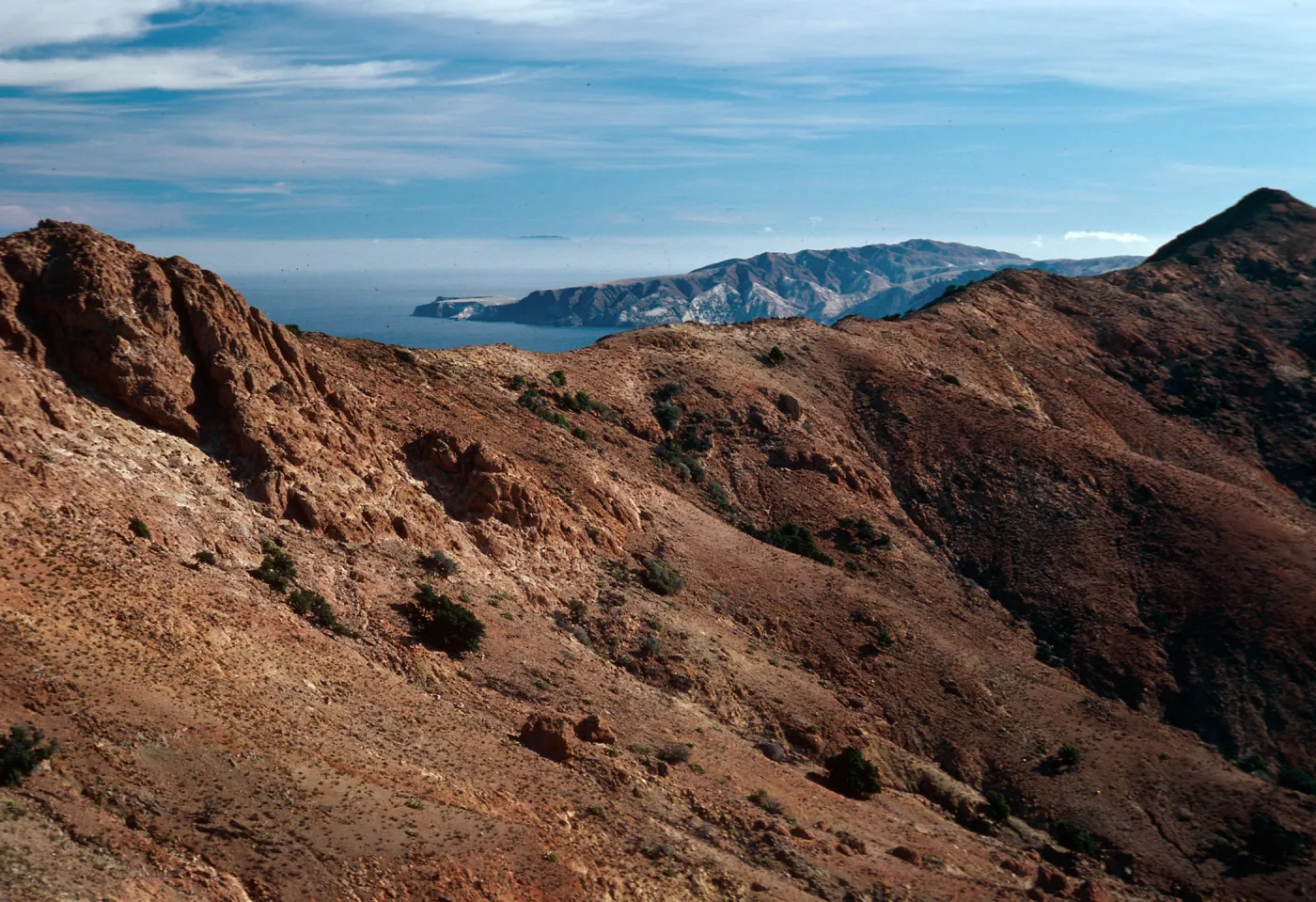 China Harbor from ridge, West of Peak 2021, Santa Cruz Island