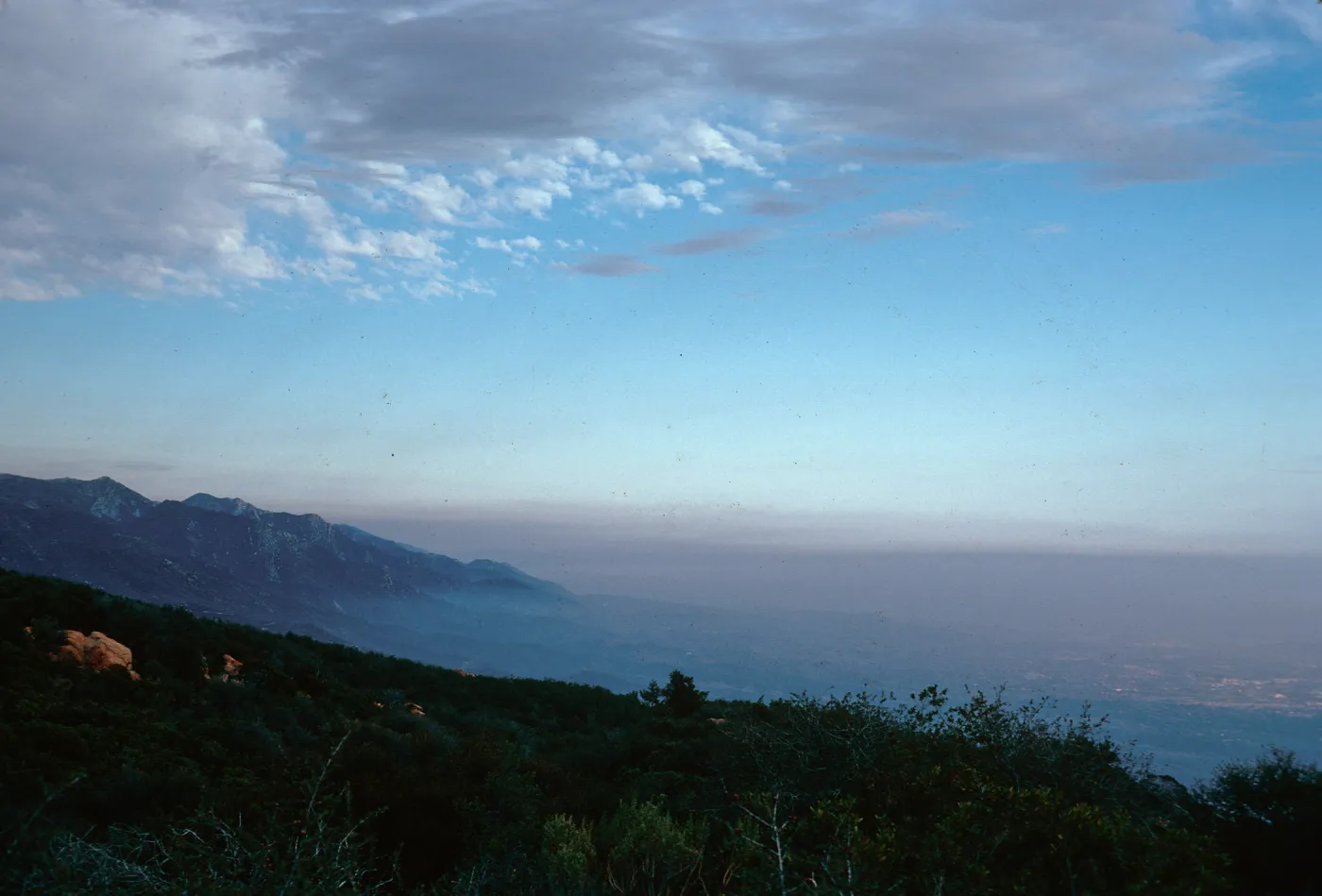 fog over Santa Barbara, from Bartlett Canyon