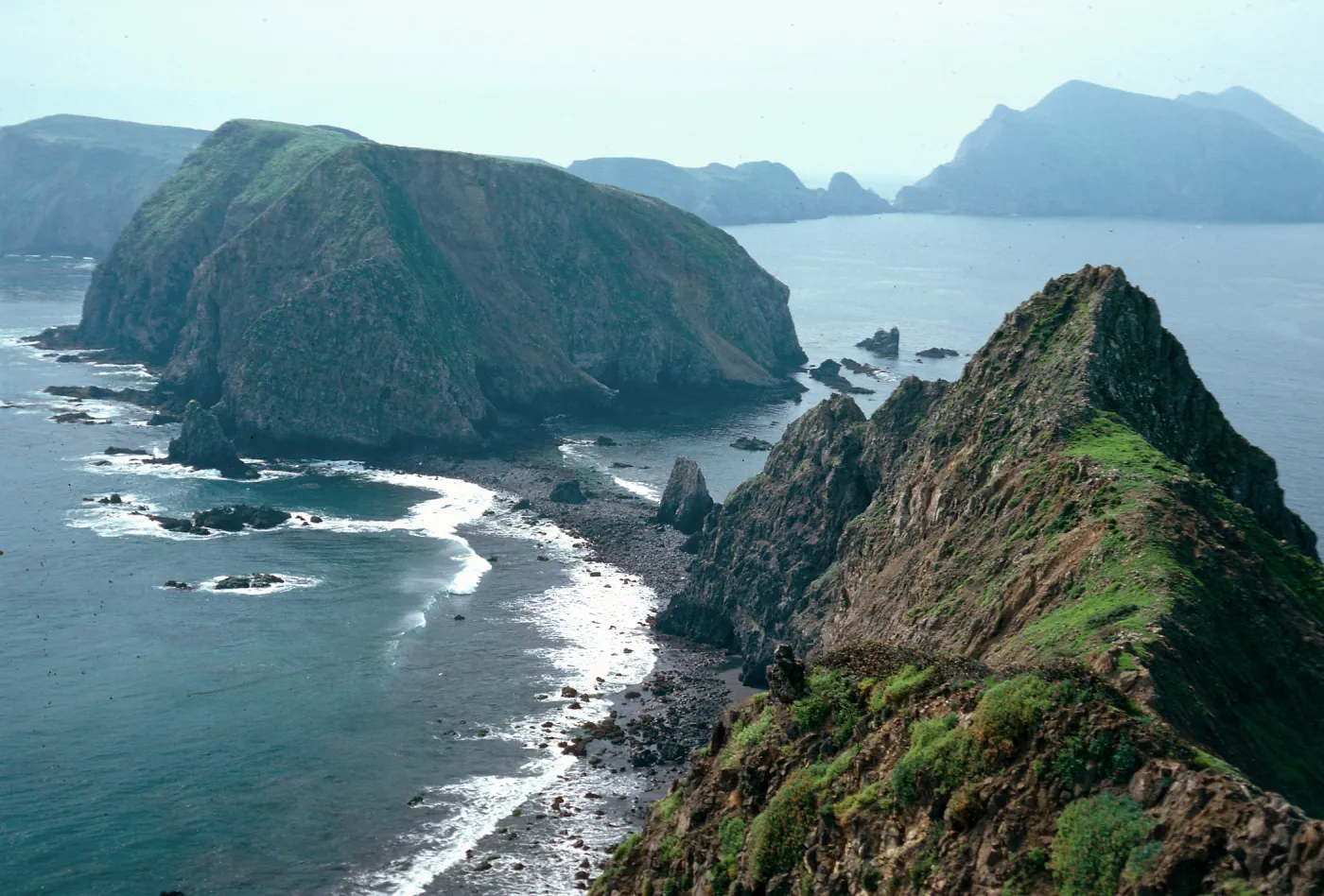 landbridge between Middle & East Anacapa Island, at low tide of ~0.6 foot, East Anacapa Island