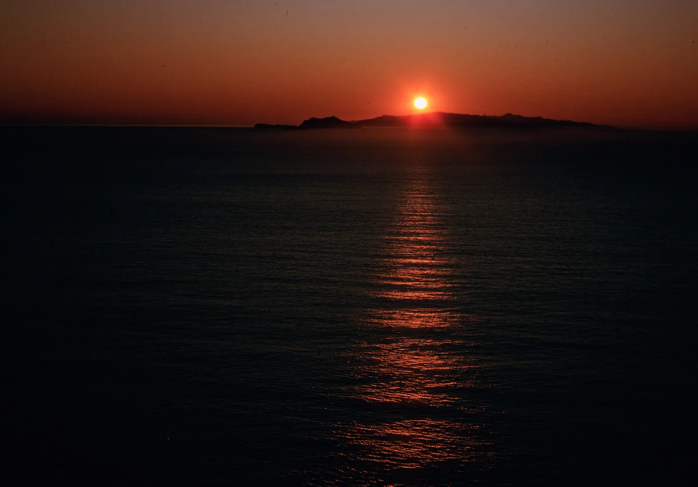 sunset over Santa Cruz Island