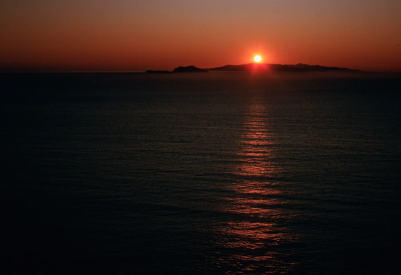 sunset over Santa Cruz Island