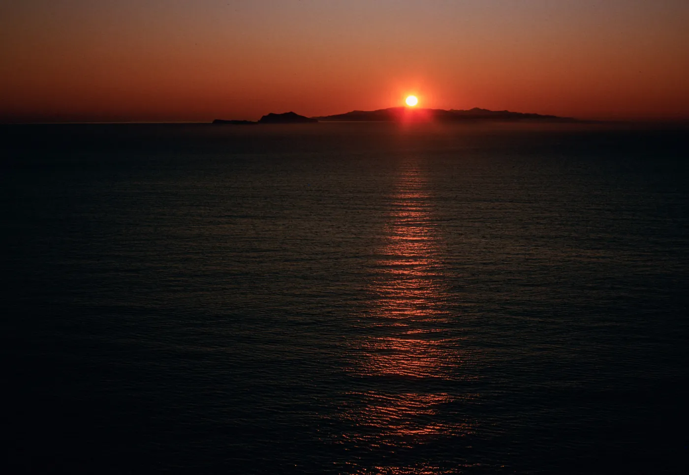 sunset over Santa Cruz Island