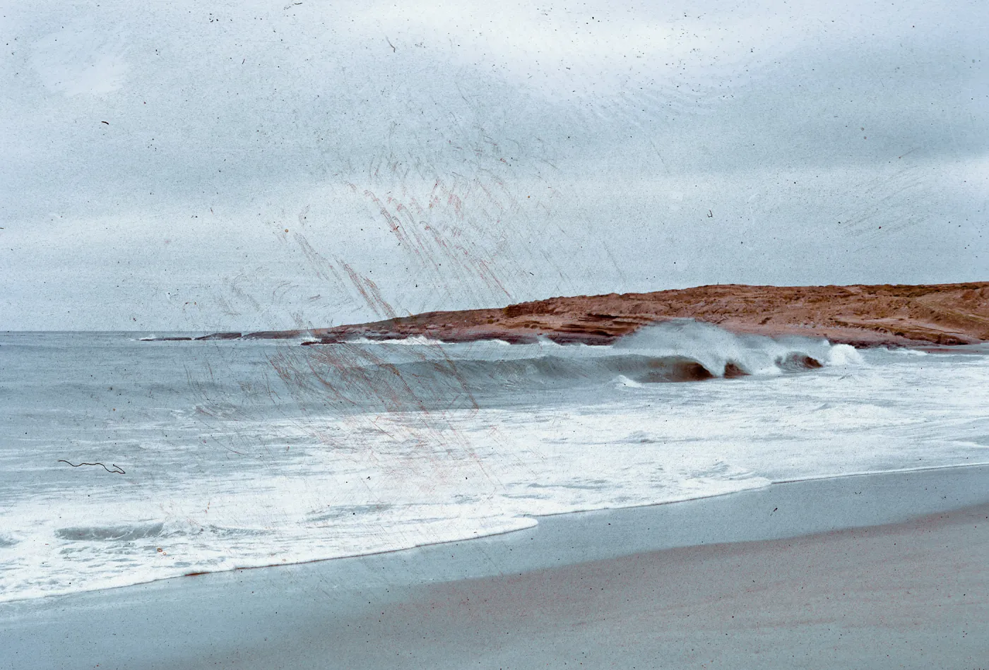 waves breaking, West side of sand pit, 66-74 & SN-320