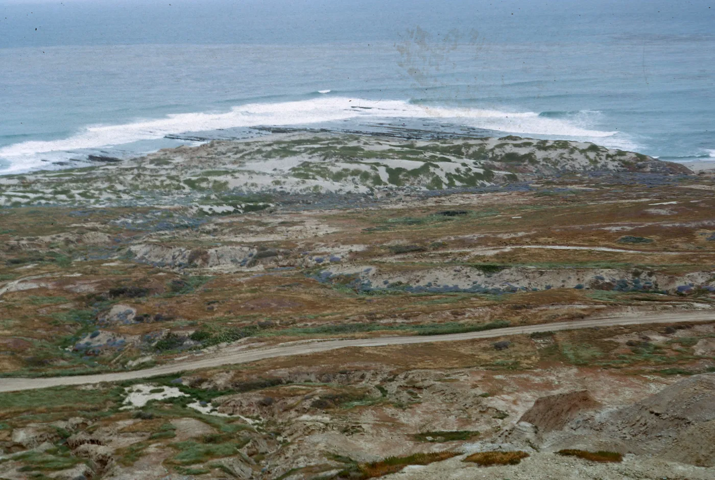 sand dunes & Marine Beach & of Army Camp Beach, from road, 66-90 & SN-346