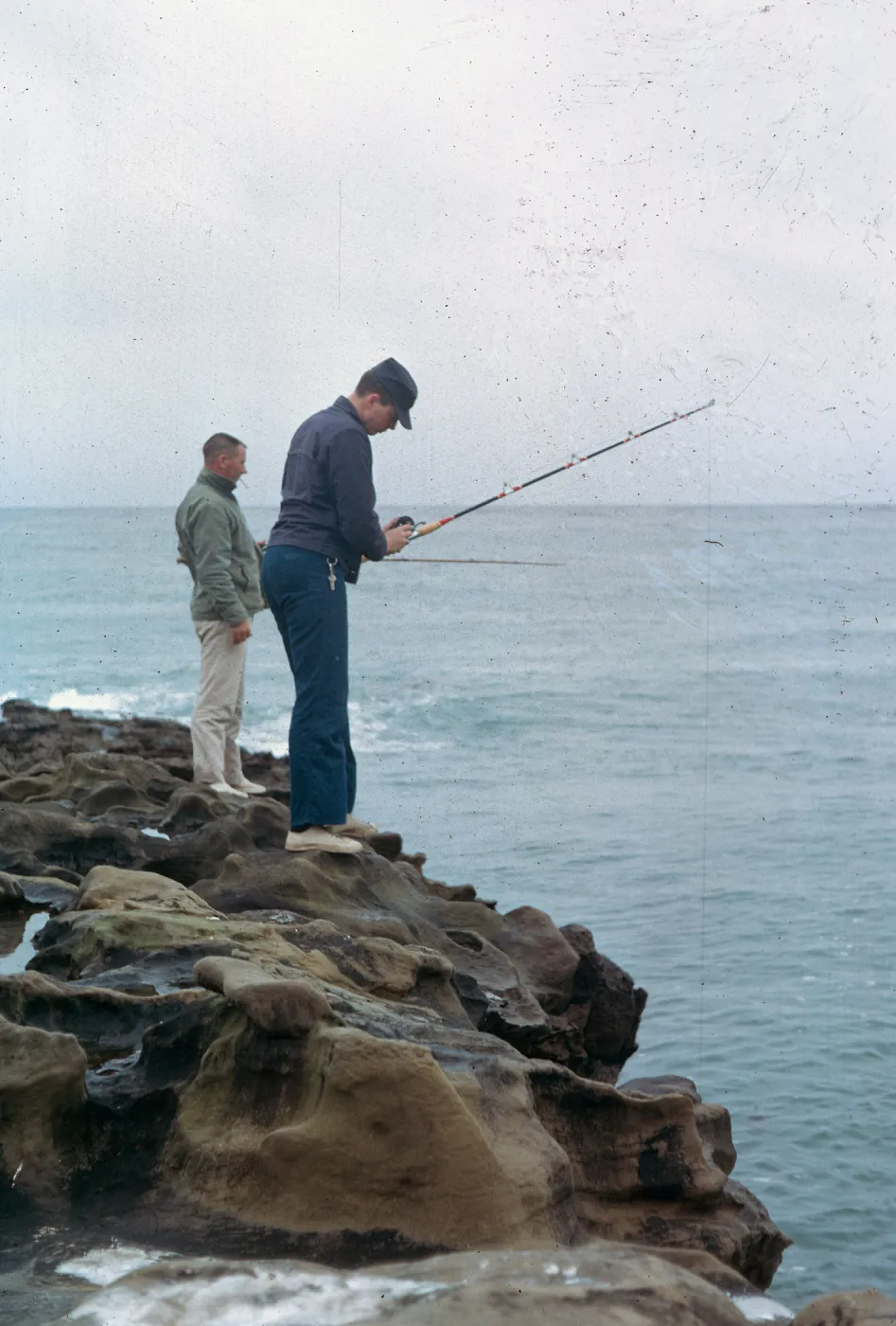 fishermen at Pirates Cove, 66-98 & SN-354, San Nicolas Island