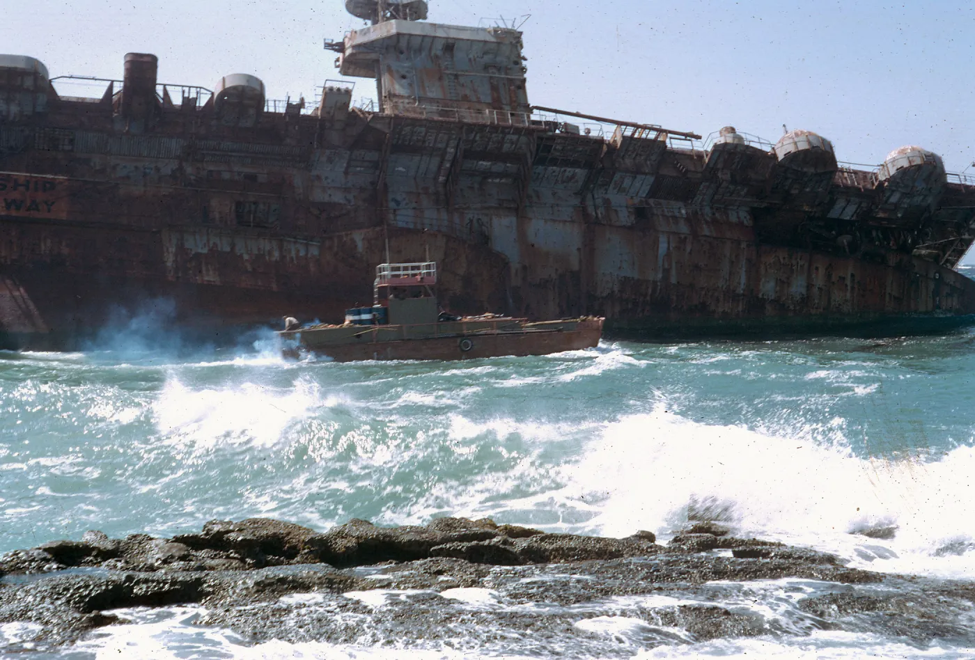 barge leaving carrier 1605, 66-160 & SN-416