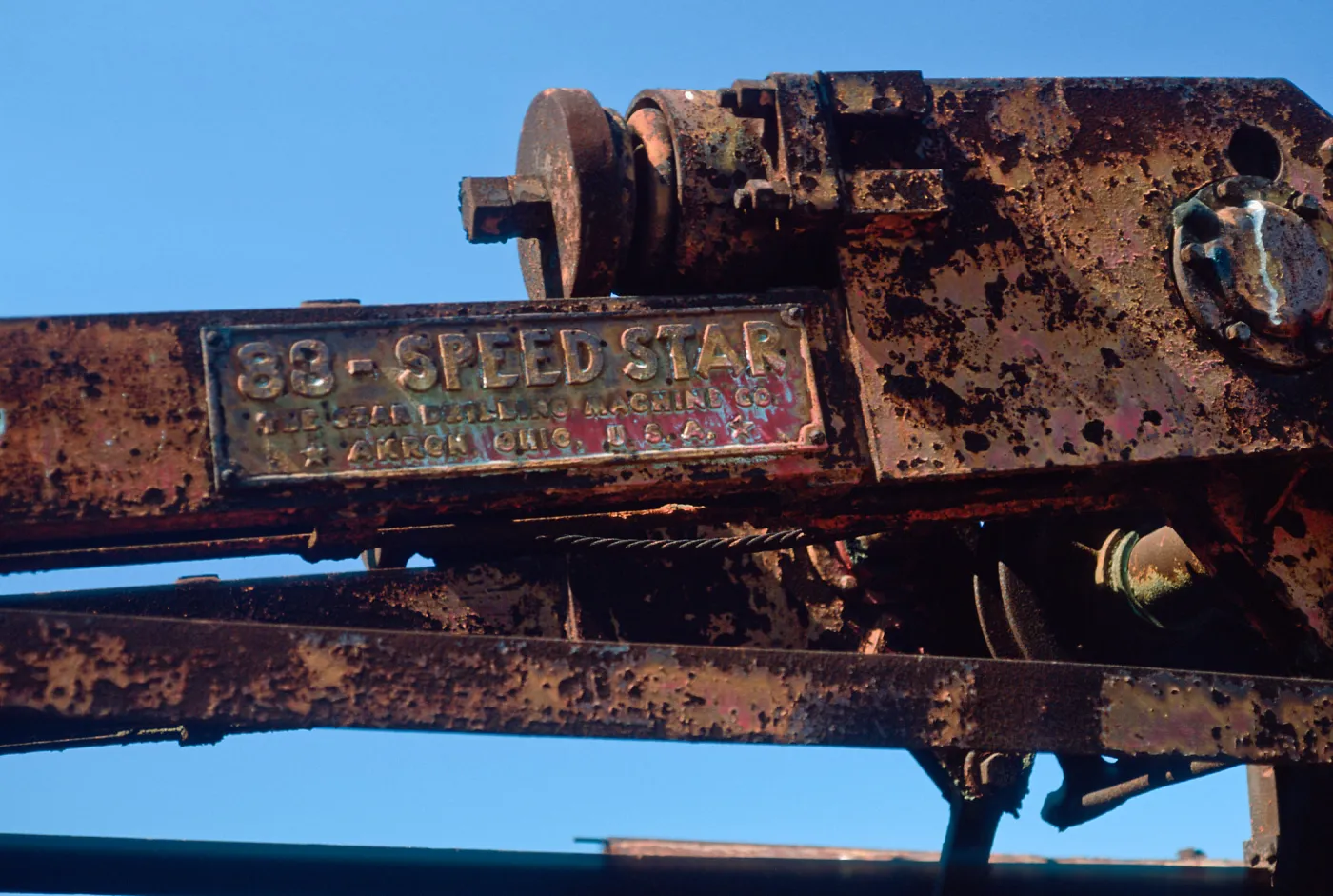 portable drilling rig, old oil well site, East side, Santa Cruz Island