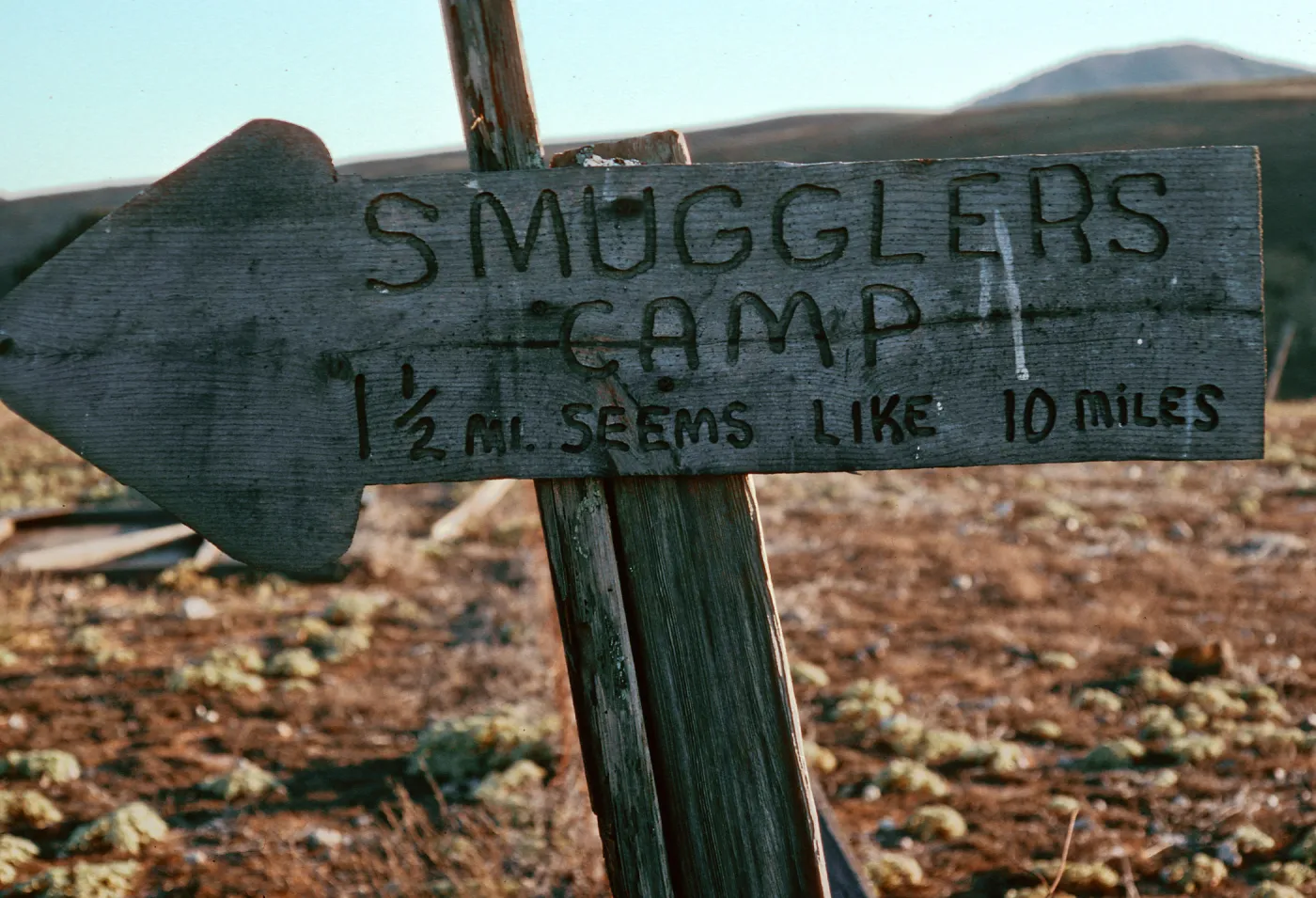 Smugglers sign, Scorpion/Smugglers Road, Santa Cruz Island