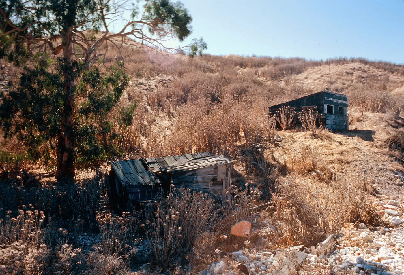 fishing shacks, West end of China Harbor, Santa Cruz Island
