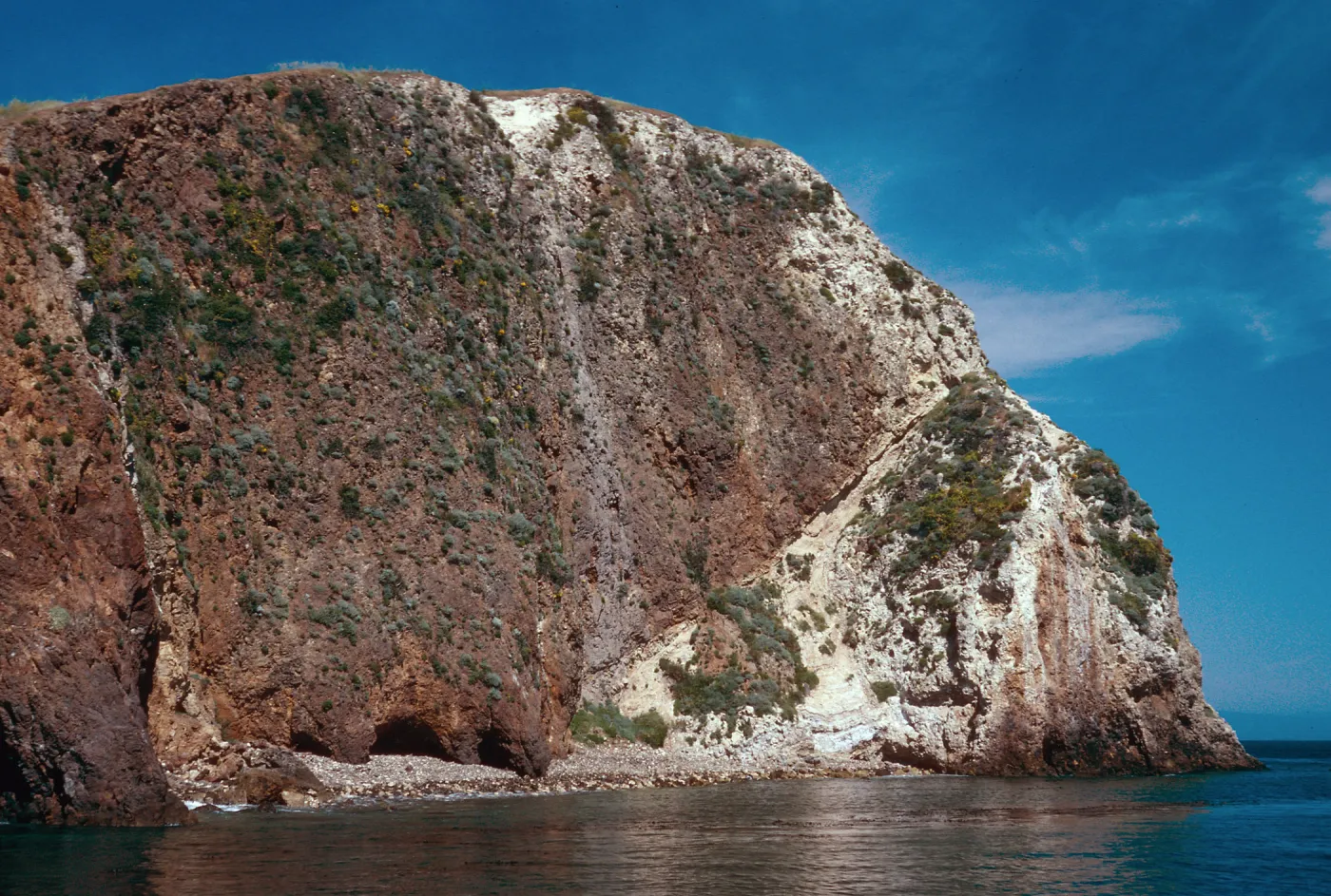 bluffs on West side of Scorpion Canyon mouth, Santa Cruz Island