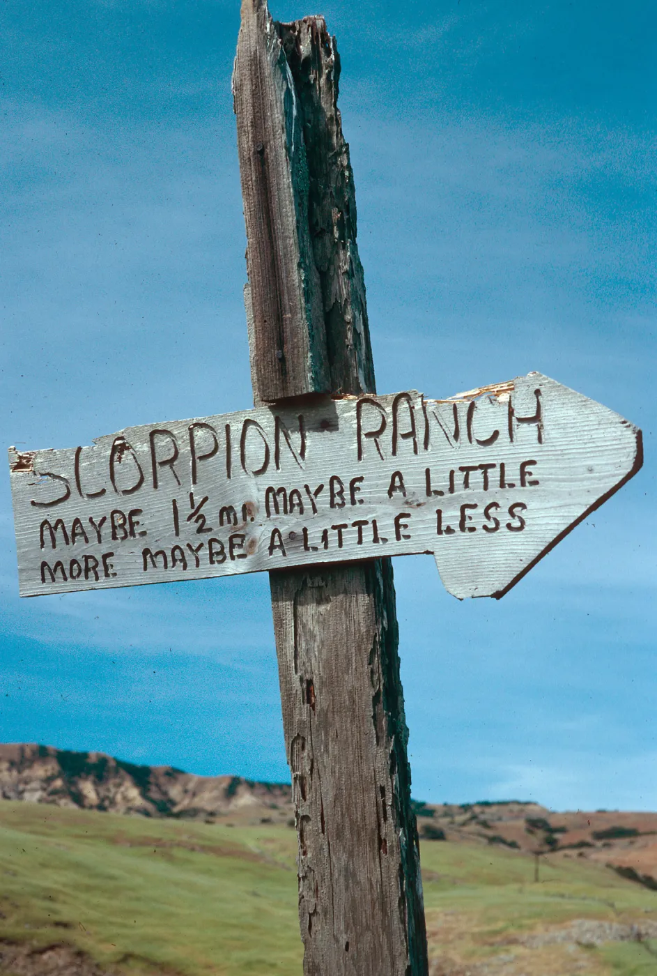 halfway sign, Scorpion/Smugglers Trail, Santa Cruz Island