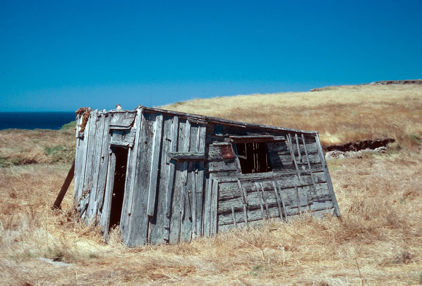 fishing shack, Morse Point, Santa Cruz Island