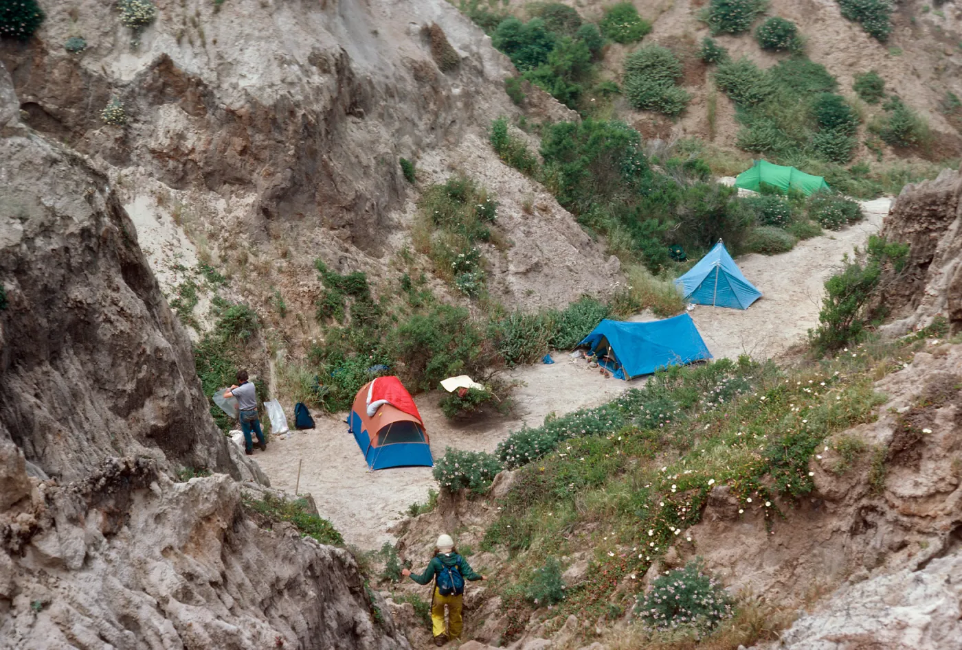 camp in Nidever Canyon, San Miguel Island