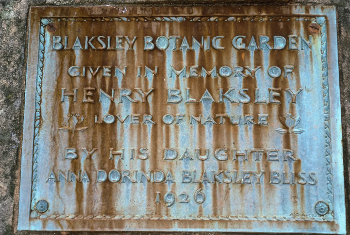 Blaksley Plaque on Blaksley Boulder, Santa Barbara Botanic Garden