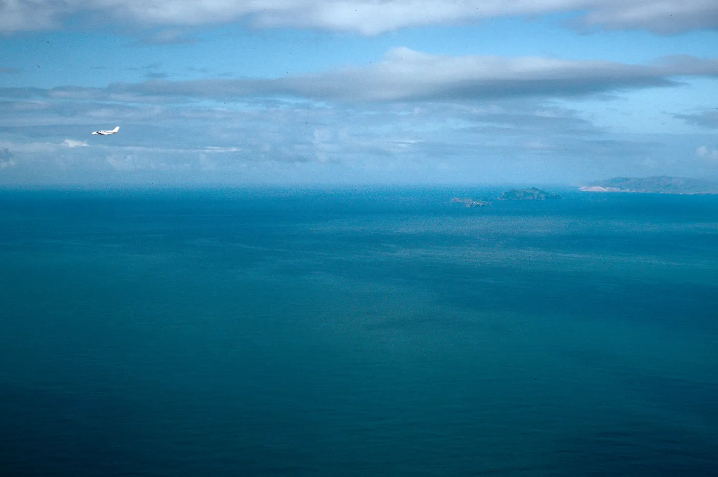 Anacapa and Santa Cruz Islands, + plane