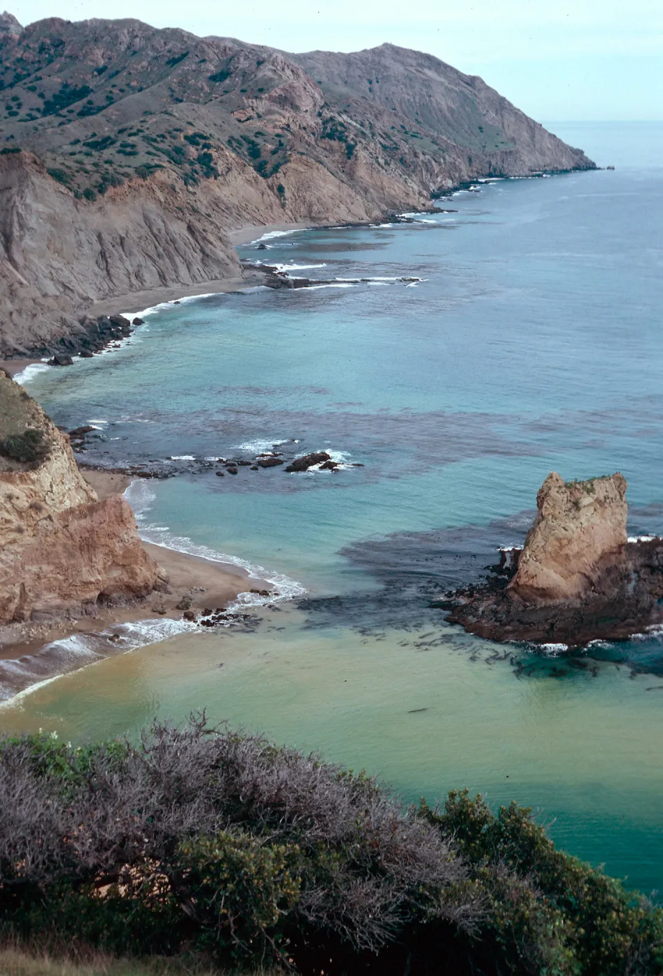 mouth of Willows Canyon, looking East, Santa Cruz Island