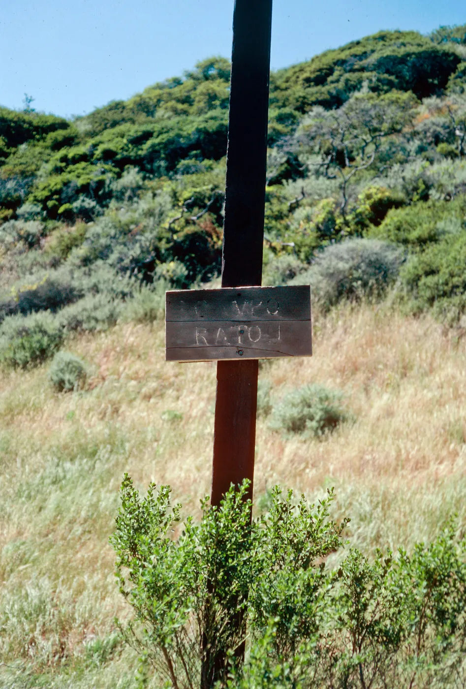 sign at Campo Raton, Santa Cruz Island