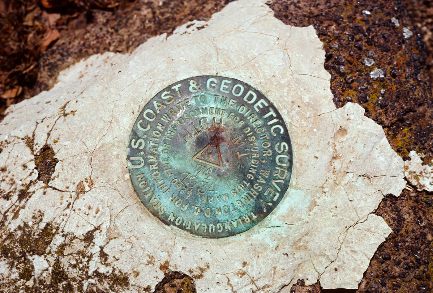 USGS marker, High Mountain, Santa Cruz Island