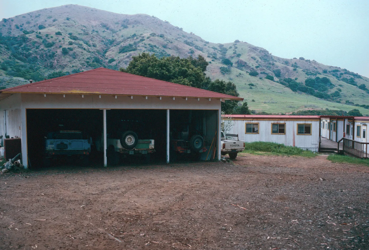 garage & trailers, field station, Santa Cruz Island