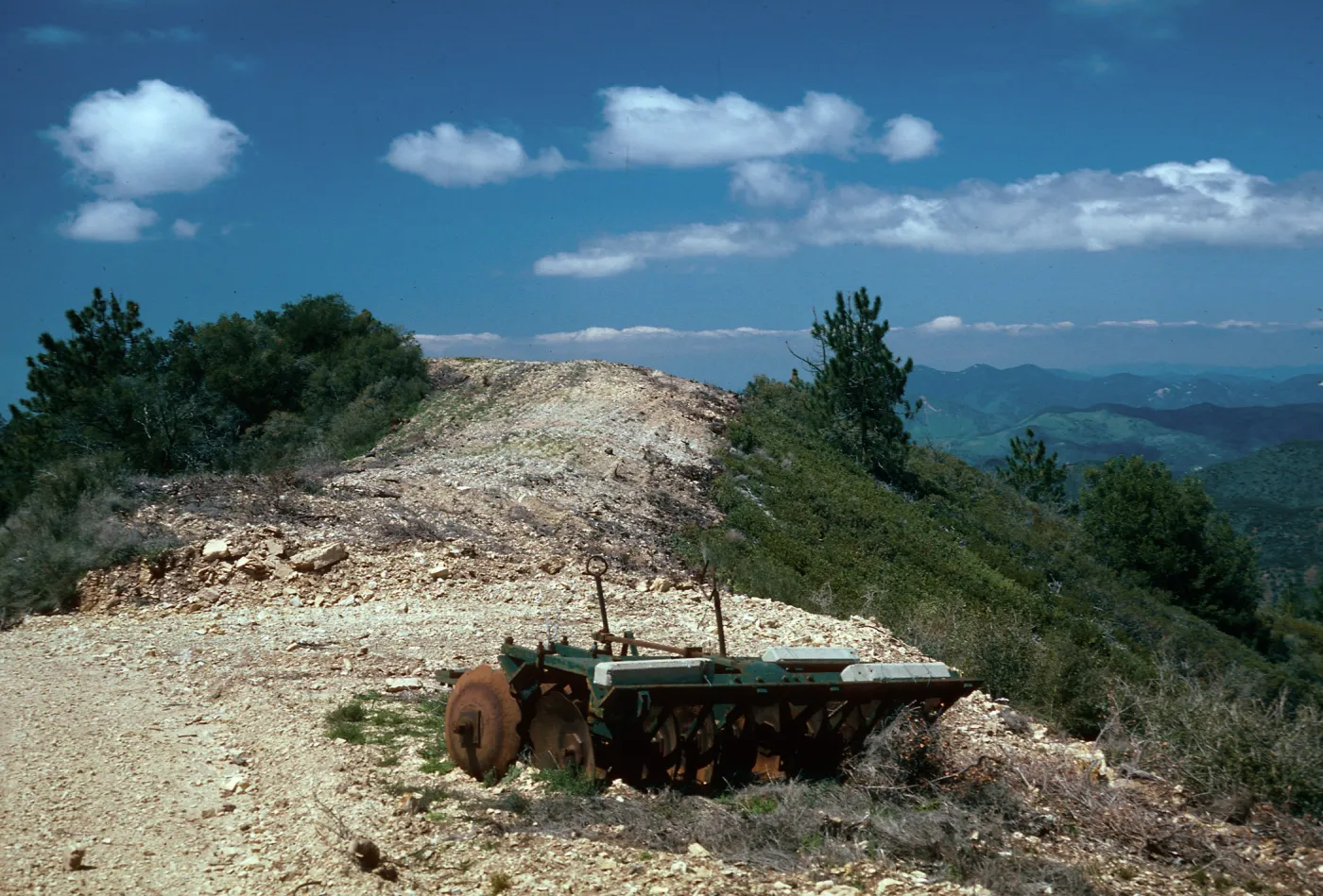 recent fuelbreak, Catway Road, above Zaca Lake, Santa Barbara County