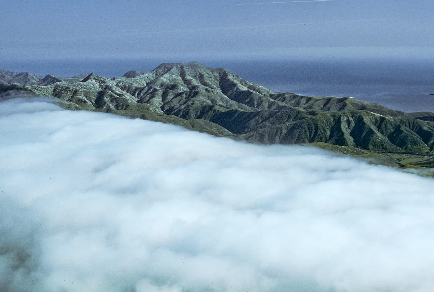Sierra Blanca ridge w/fog, Santa Cruz Island