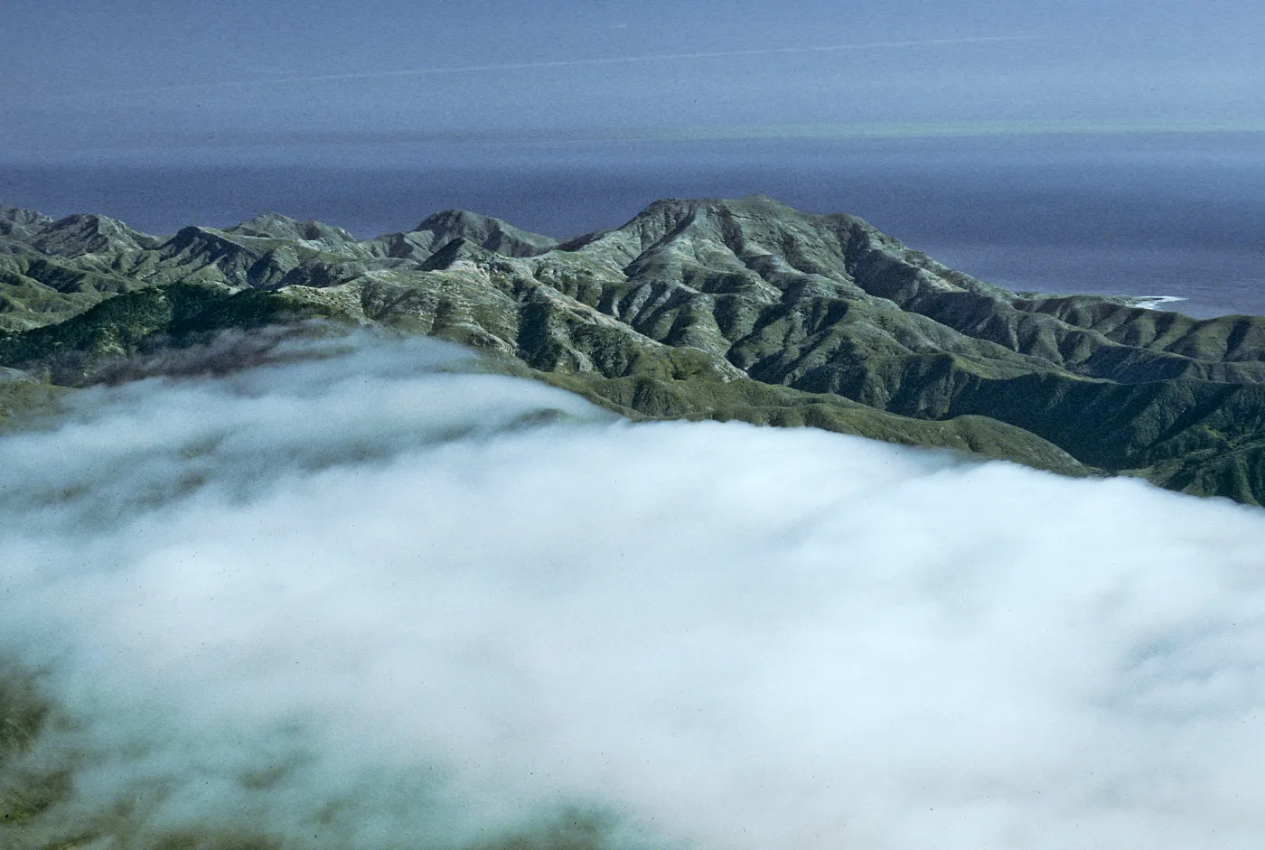 Sierra Blanca ridge w/fog, Santa Cruz Island