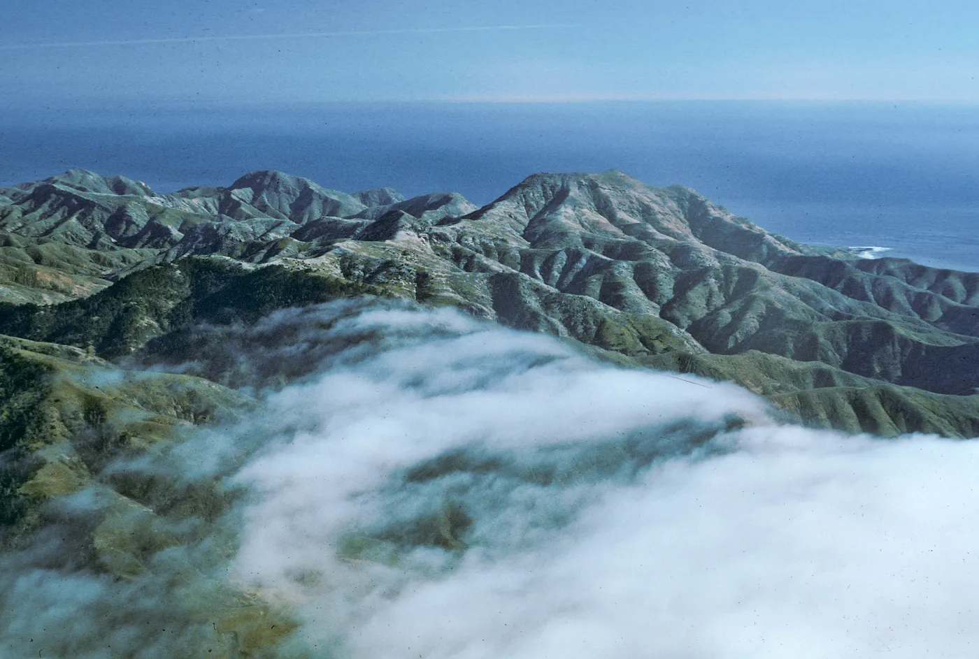 Sierra Blanca ridge w/fog, Santa Cruz Island