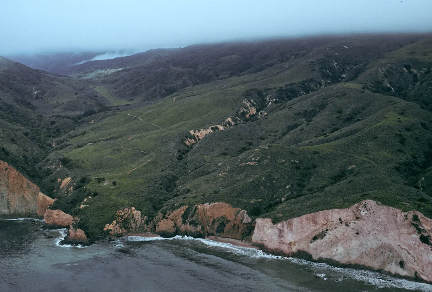 Valley Anchorage after removal of Mari-Pad Buildings, Santa Cruz Island