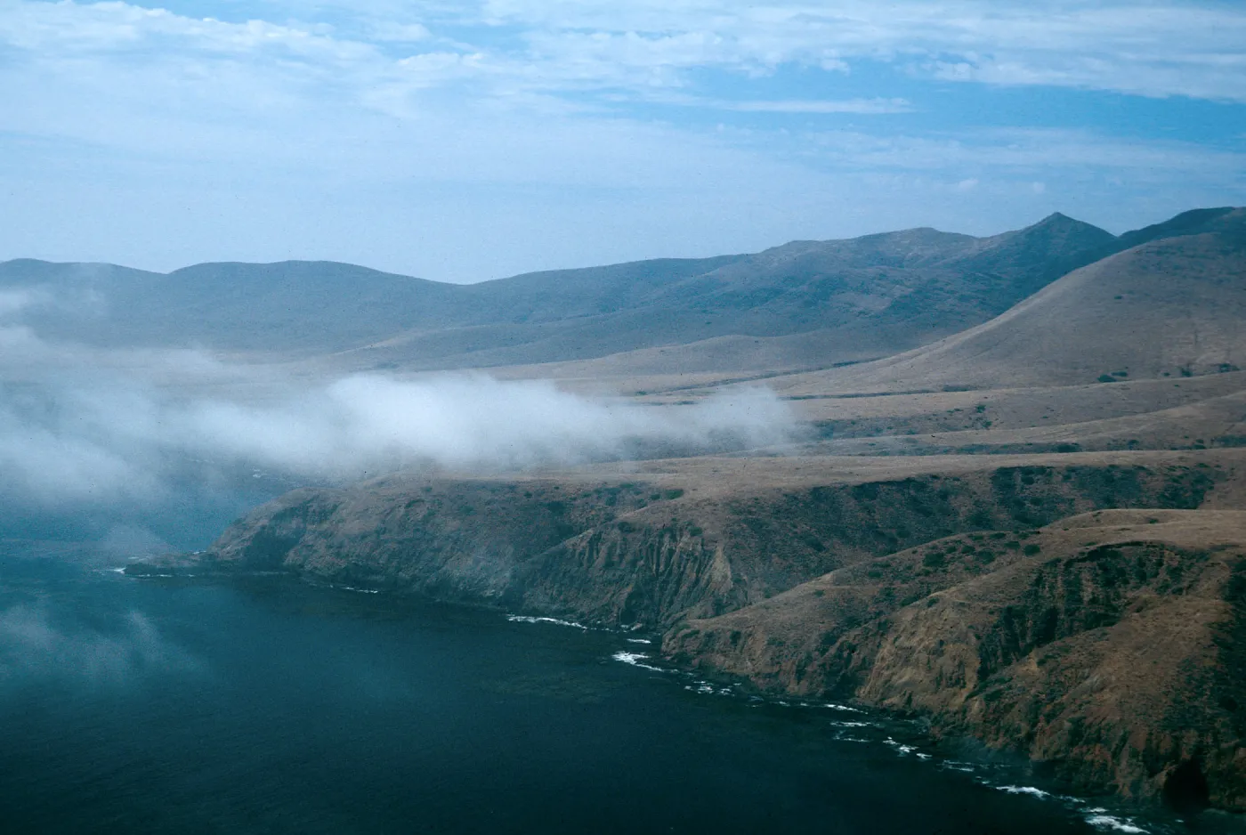 view of Black Point, flying off Christy airstrip, Santa Cruz Island