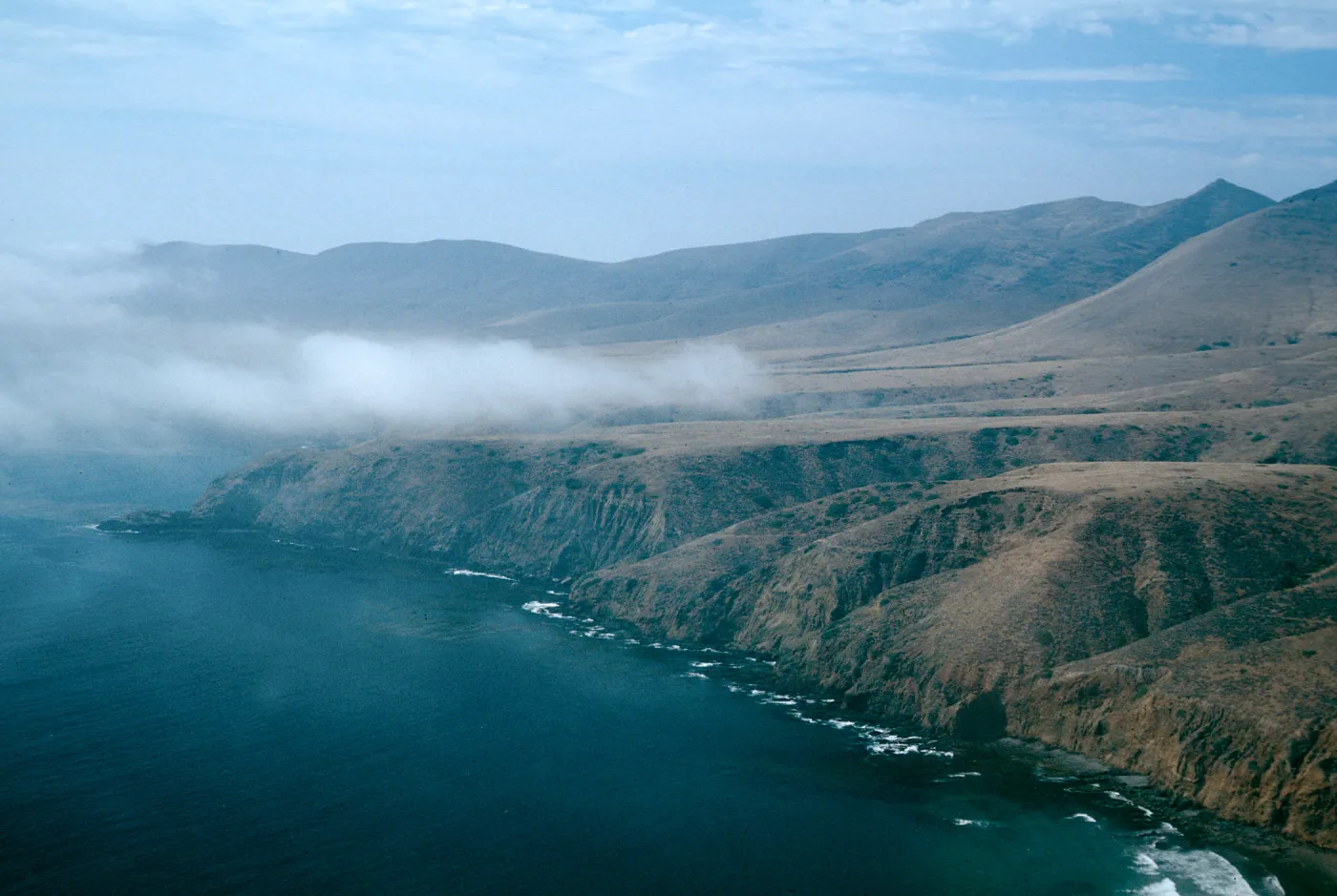 view of Black Point, flying off Christy airstrip, Santa Cruz Island