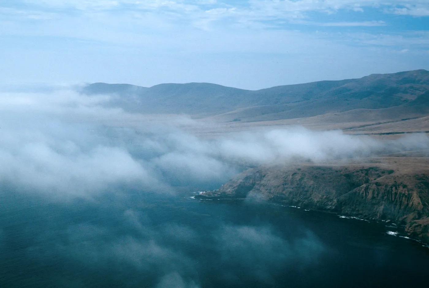 view of Black Point, flying off Christy airstrip, Santa Cruz Island
