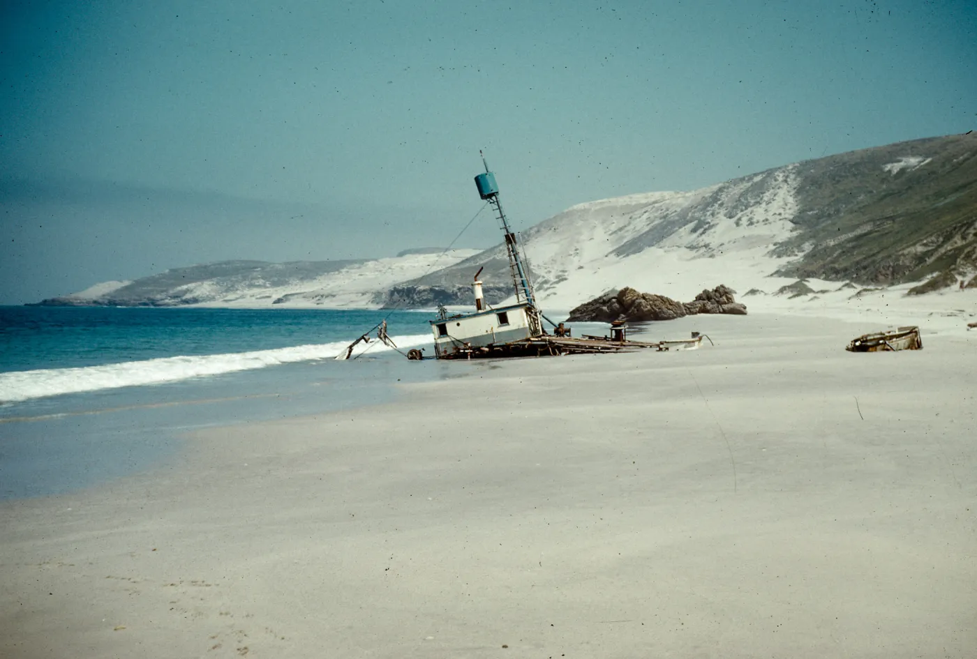 sunken fishing boat, Cuyler Harbor, San Miguel Island