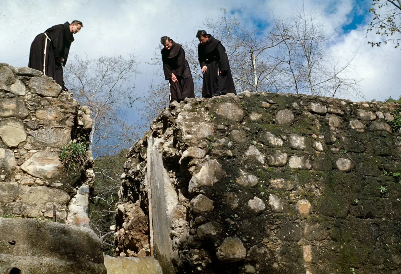 Padres (friars) on Mission Dam
