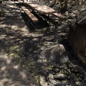 Picnic Area and tables after the Jesusita Fire