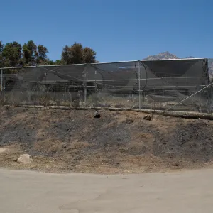 burned shade structure after the Jesusita Fire