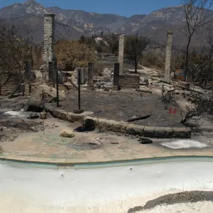 Gane House, after the Jesusita Fire