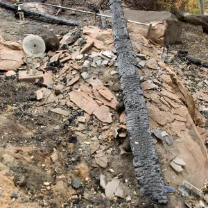 remains of Home Deomnstration deck, after the Jesusita Fire
