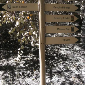 Santa Barbara Botanic Garden after the Jesusita Fire - trail sign
