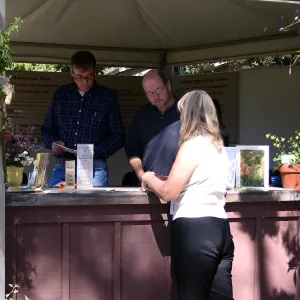 Entrance Kiosk, Patrick Dougherty Toad Hall Grand Opening