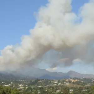 Jesusita Fire from San Marcos Pass, Day 1, 4:45 PM