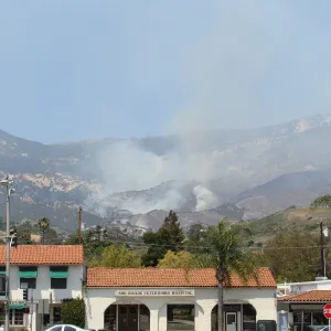 Jesusita Fire from San Roque neighborhood, Day 3, 1:45 PM