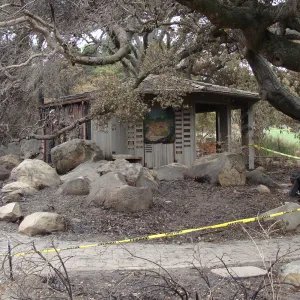 Information Kiosk, after the Jesusita Fire