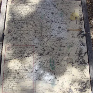 ash covered sign, after the Jesusita Fire