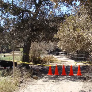 closed trail at the top of the Meadow, after the Jesusita Fire