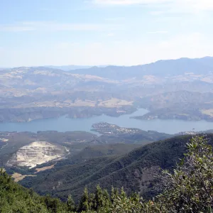 view of Lake Cachuma from West Camino Cielo, SBBG Research 2005