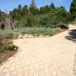 pavered pathway along the Meadow, Toad Hall exhibit